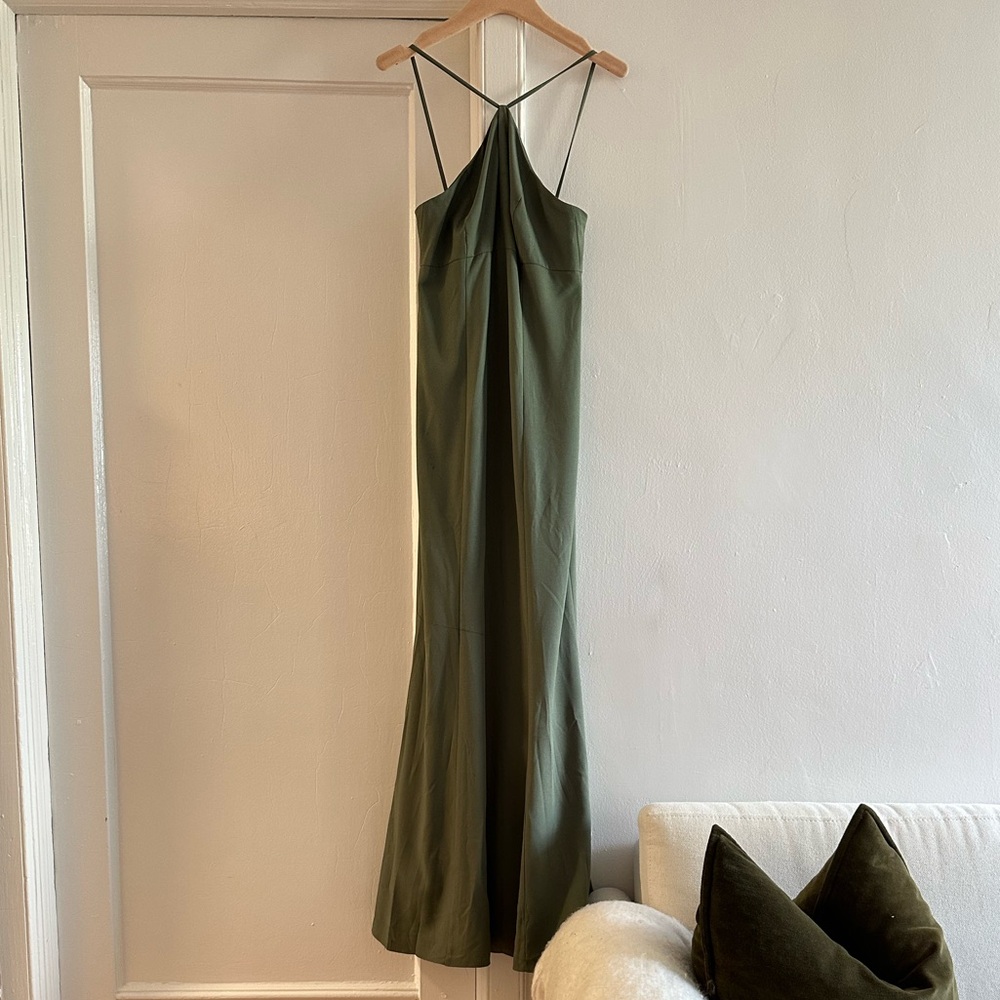 Amsale Naya Bridesmaid Dress in Olive
